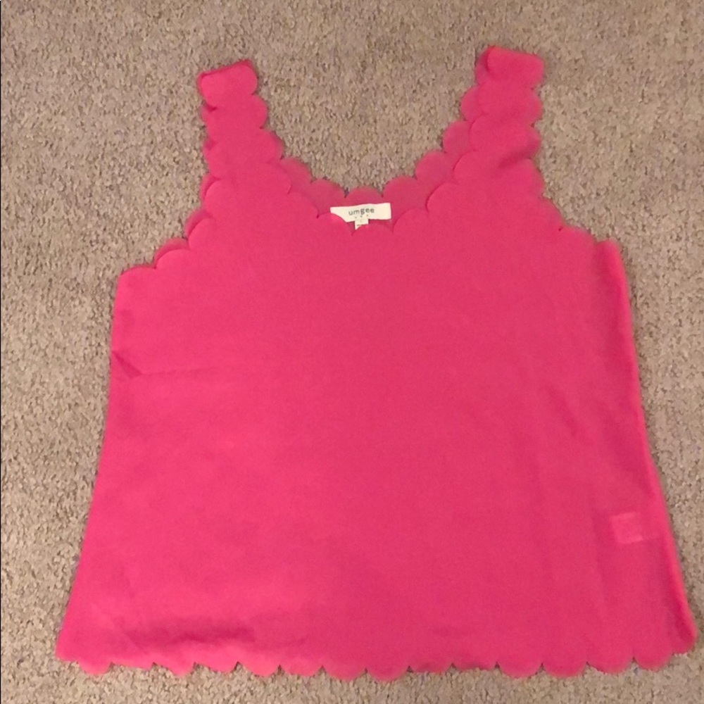 Pink Scalloped Tank